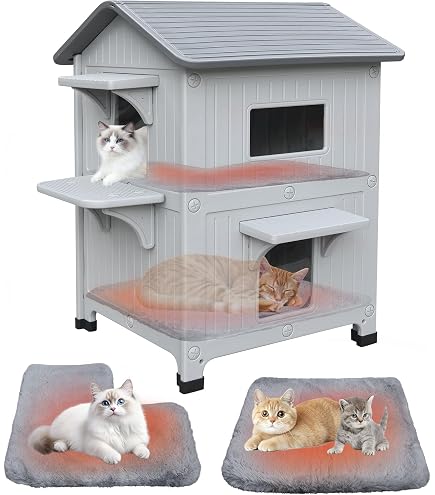 Amazon | Neboka ペットハウス/キャットハウス 屋外用二層無垢材 屋内